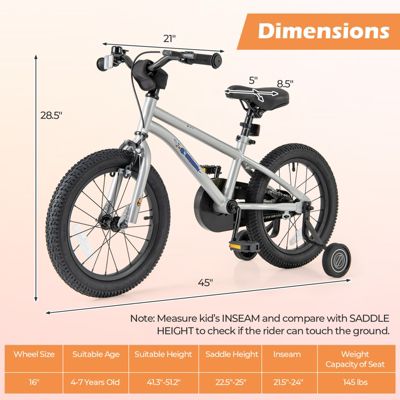 Kids Bike Sport Bicycle for 4-7 Years Old with Adjustable Seat, Reflectors, and Training Wheels for a Safe and Fun Ride