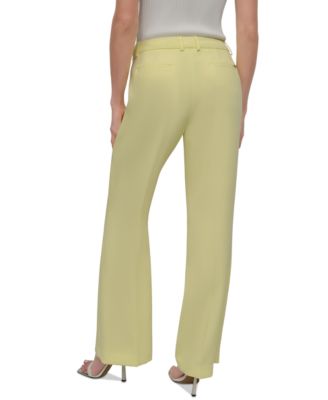 Миниатюрные плиссированные брюки-клеш со средней посадкой от DKNY