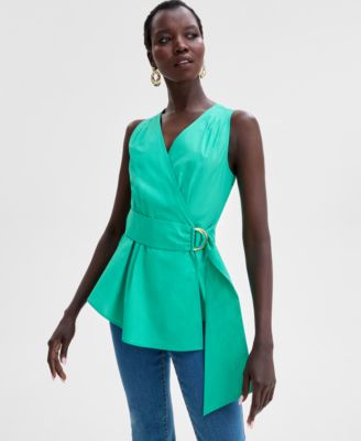 I.N.C. International Concepts - Women's Cotton Belted Blouse