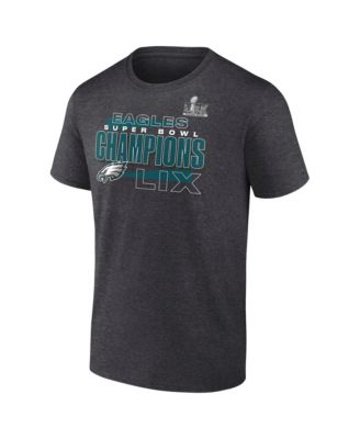 Мужская футболка Fanatics Heather Charcoal Philadelphia Eagles Super Bowl LIX Champions с составом лучших товарищей по команде