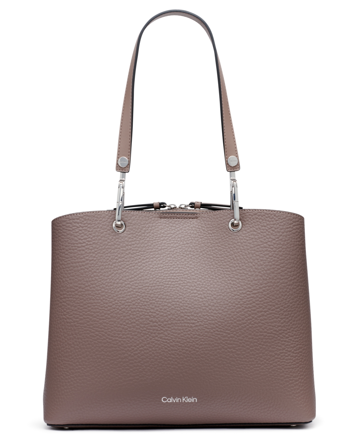 Calvin Klein Garnet Triple Compartment Tote In Coco
