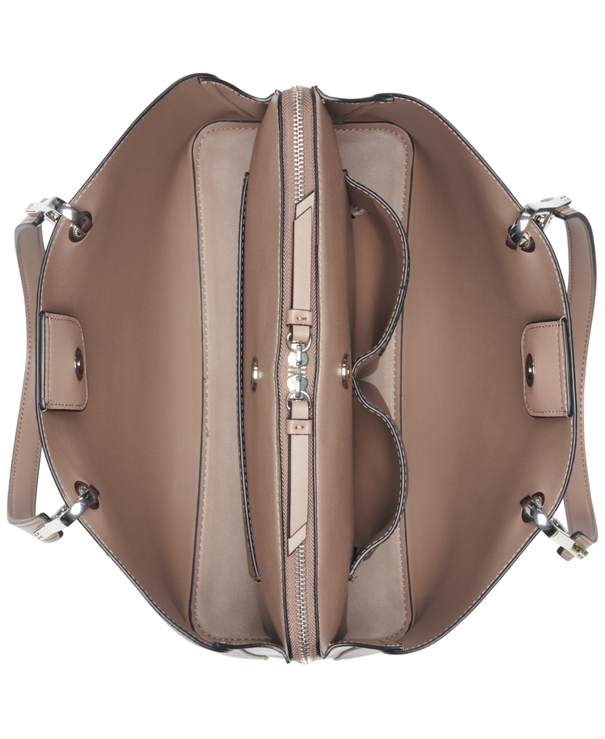 Calvin Klein Garnet Triple Compartment Tote In Coco