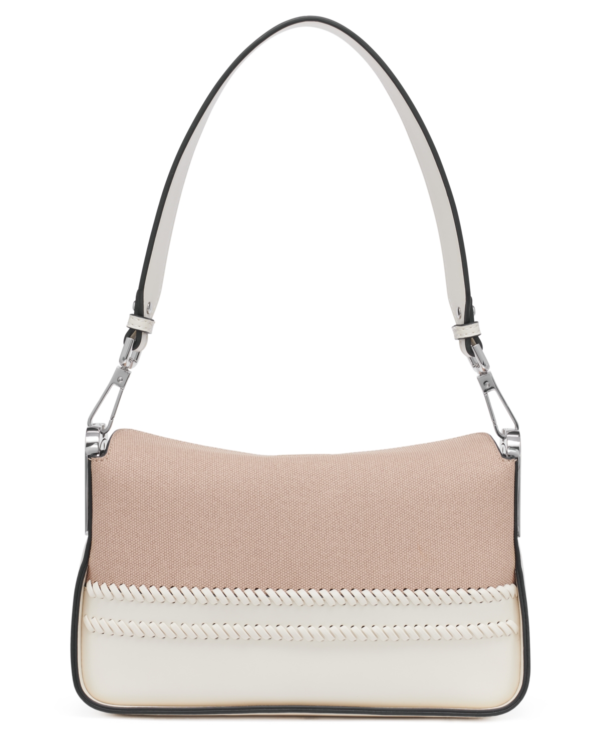 Calvin Klein Fay Canvas Shoulder In White,natural