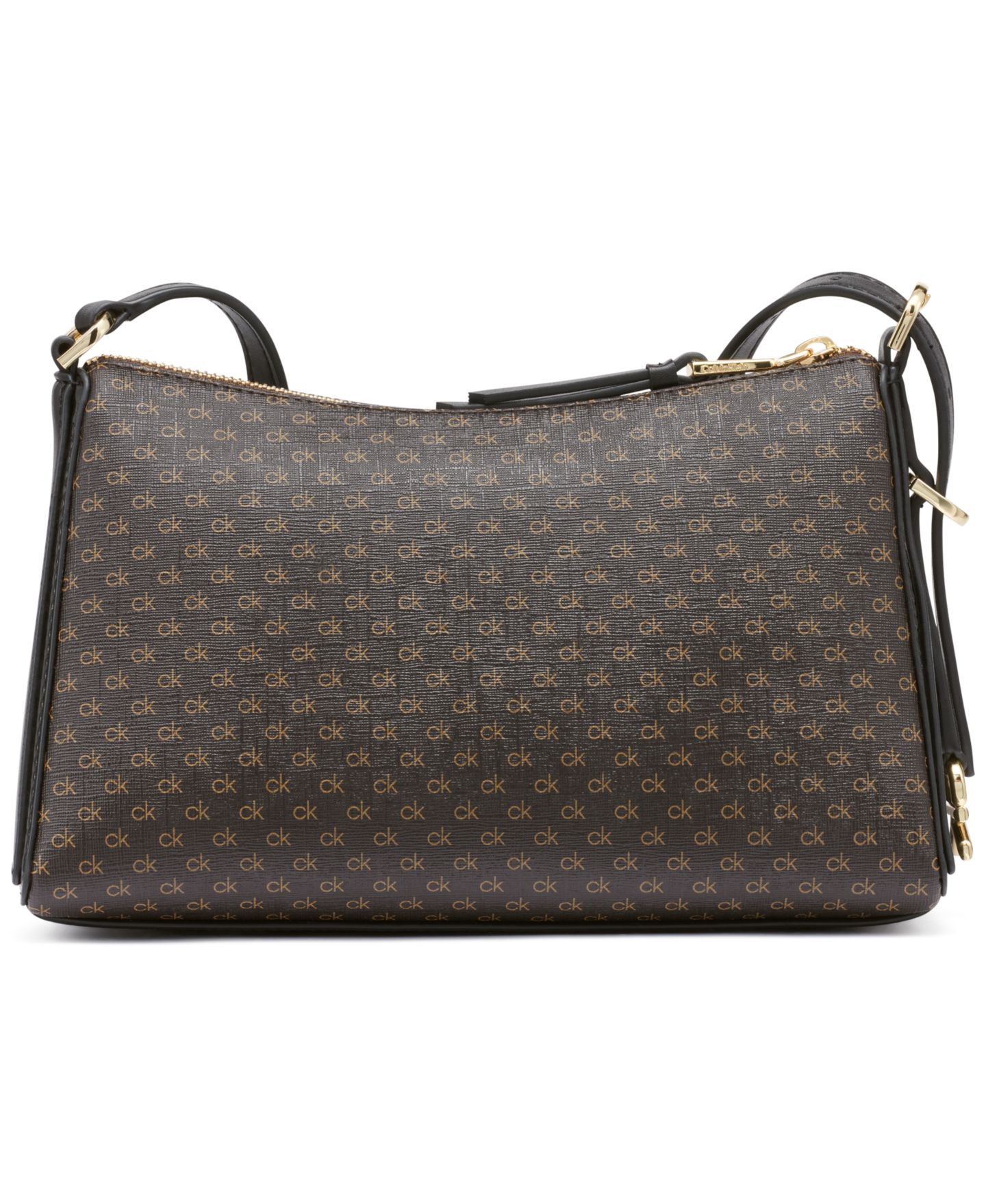 Женская сумка Calvin Klein Mandy Mini Signature Top Zipper Crossbody, цвет: Хаки / Чёрный — фото 2