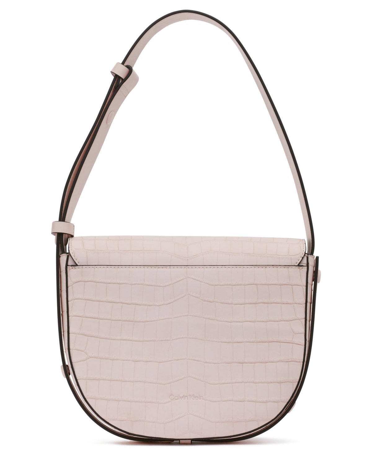 Calvin Klein Crisell Soft Croco Saddle Crossbody In Parfait