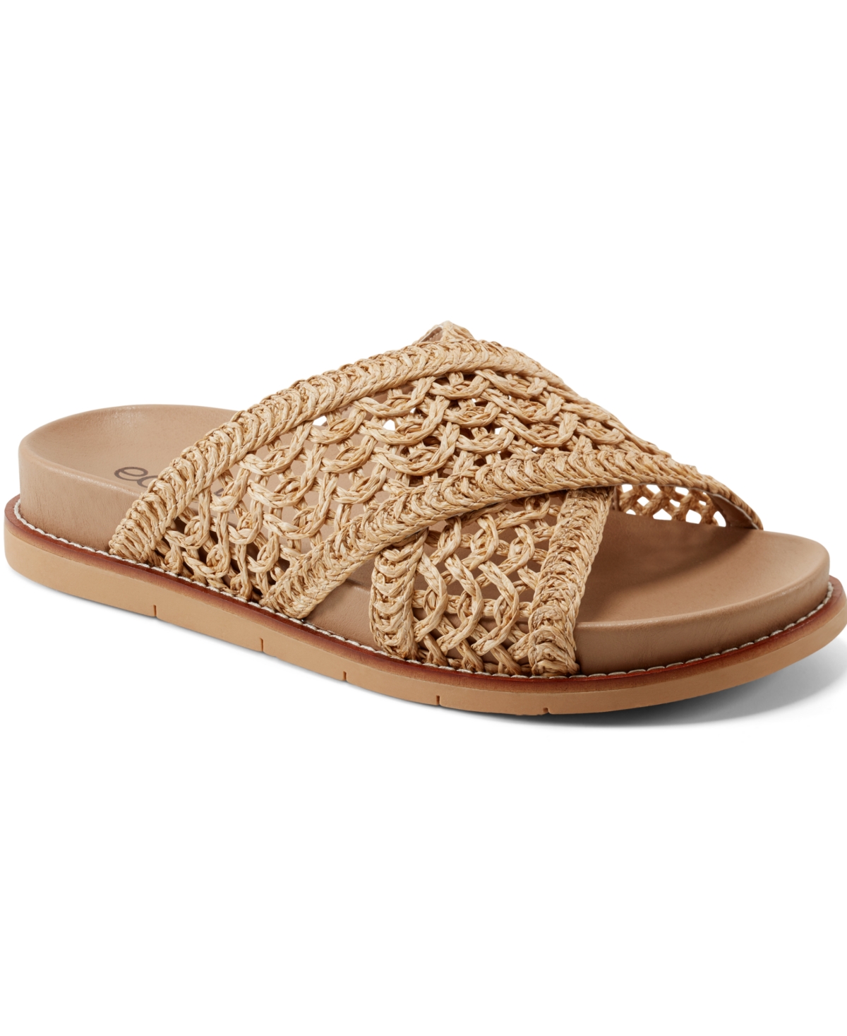 EARTH WOMEN'S FLURRY WOVEN CRISSCROSS FLAT SANDALS 