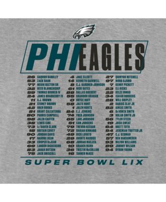 Мужская футболка Fanatics Heather Gray Philadelphia Eagles Super Bowl LIX Roster от Fanatics