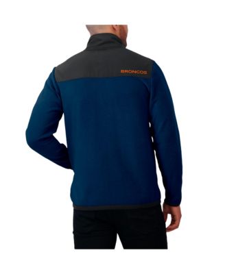 Мужская темно-синяя куртка Denver Broncos Color Block из полар-флиса на молнии из коллекции Darius Rucker от Fanatics