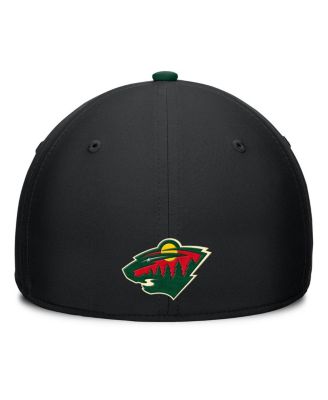 Men's Black/Green Minnesota Wild Authentic Pro Rink Team Code Flex Hat