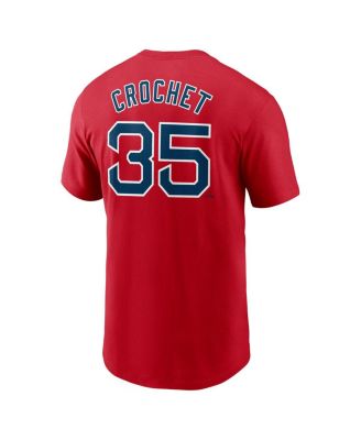 Men's Garrett Crochet Red Boston Red Sox Fuse Name Number T-Shirt