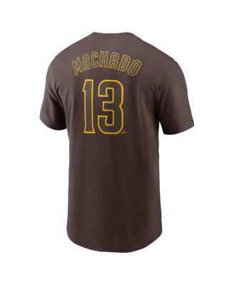 Men's Manny Machado Brown San Diego Padres Fuse Name Number T-Shirt