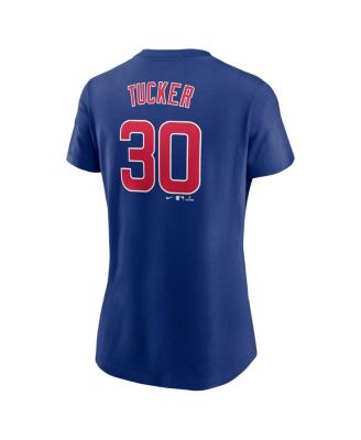 Women's Kyle Tucker Blue Chicago Cubs Fuse Name Number T-Shirt
