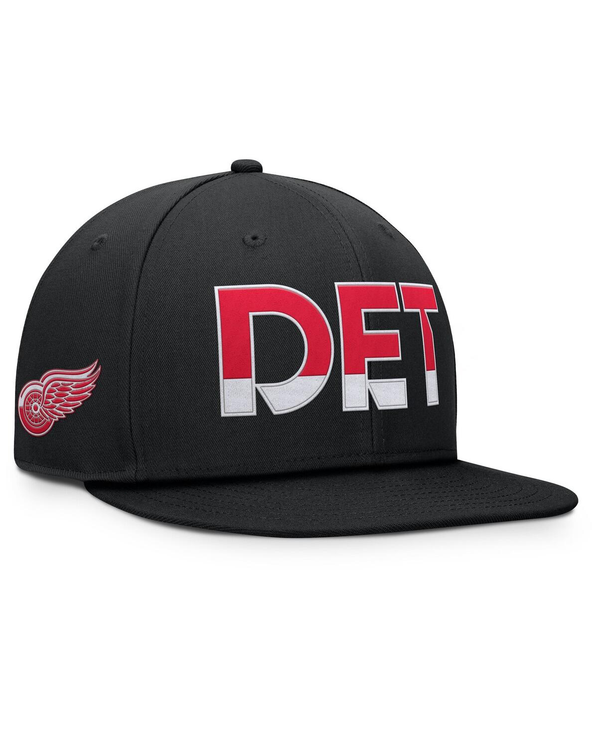 Fanatics Men's Black Detroit Red Wings Authentic Pro Rink Snapback Hat In Black