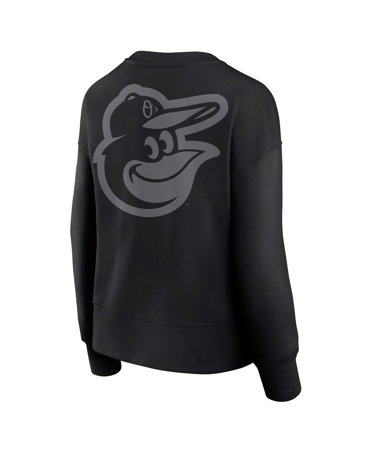 FANATICS WOMEN'S BLACK BALTIMORE ORIOLES ELEMENTS FLOW PULLOVER SWEATSHIRT 