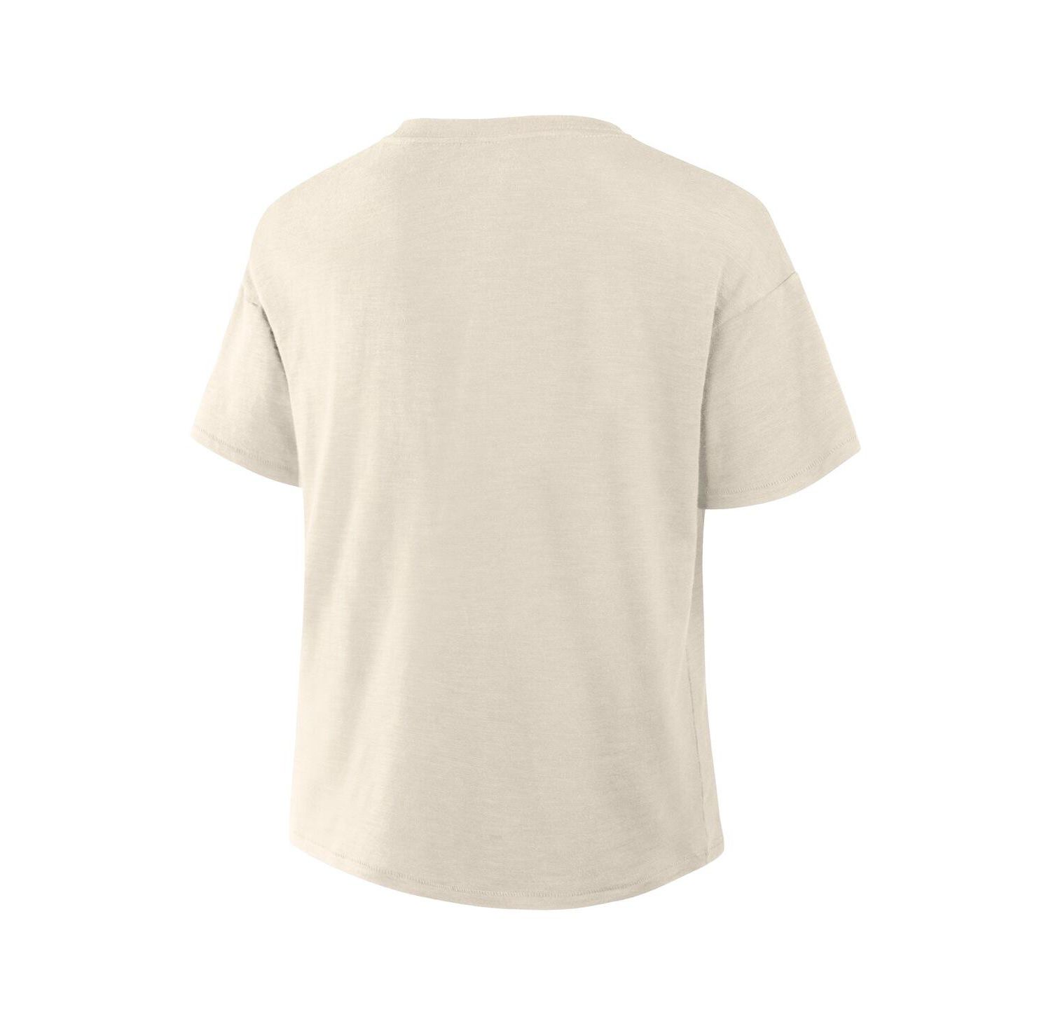 Women's Cream Kansas City Chiefs Slub V-Neck T-Shirt