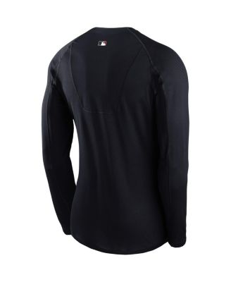 Мужская темно-синяя футболка с длинным рукавом Реглан из аутентичной коллекции Cleveland Indians Authentic Collection от Nike