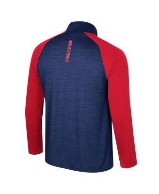 Мужской темно-синий топ реглан Colosseum от Gonzaga Bulldogs Langmore с застежкой-молнией на четверть дюйма