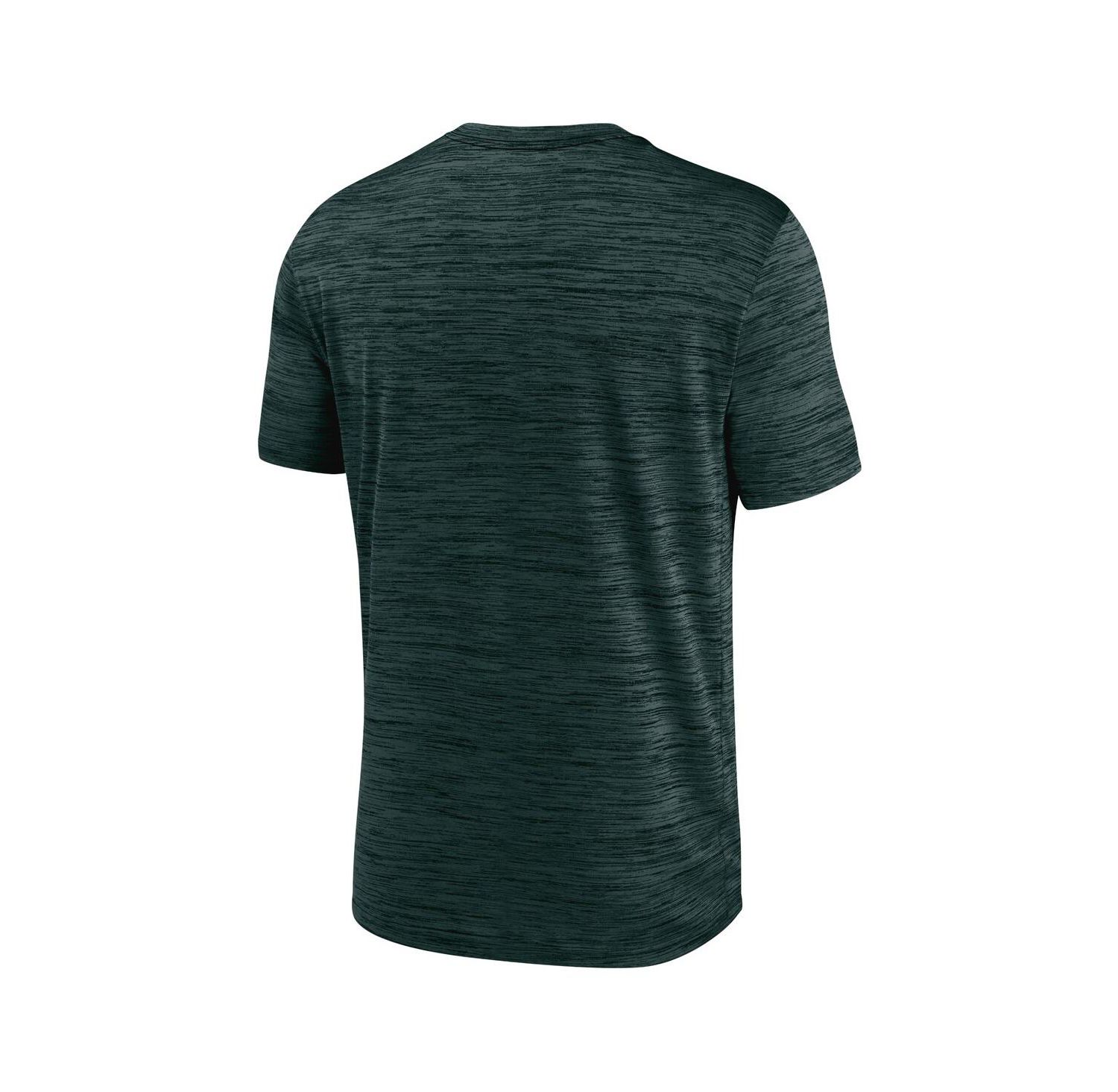 Men's Green Michigan State Spartans Campus Center Block Velocity Performance T-Shirt
