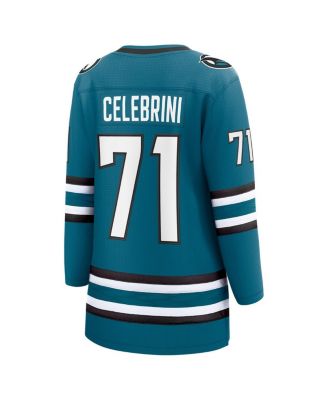 Женская майка Fanatics Macklin Celebrini Teal San Jose Sharks Home Breakaway