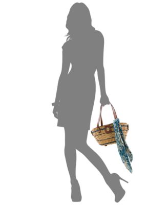 Патриция Нэш Тея - мини-сумка-корзинка из ротанга с греческим цветочным шарфом