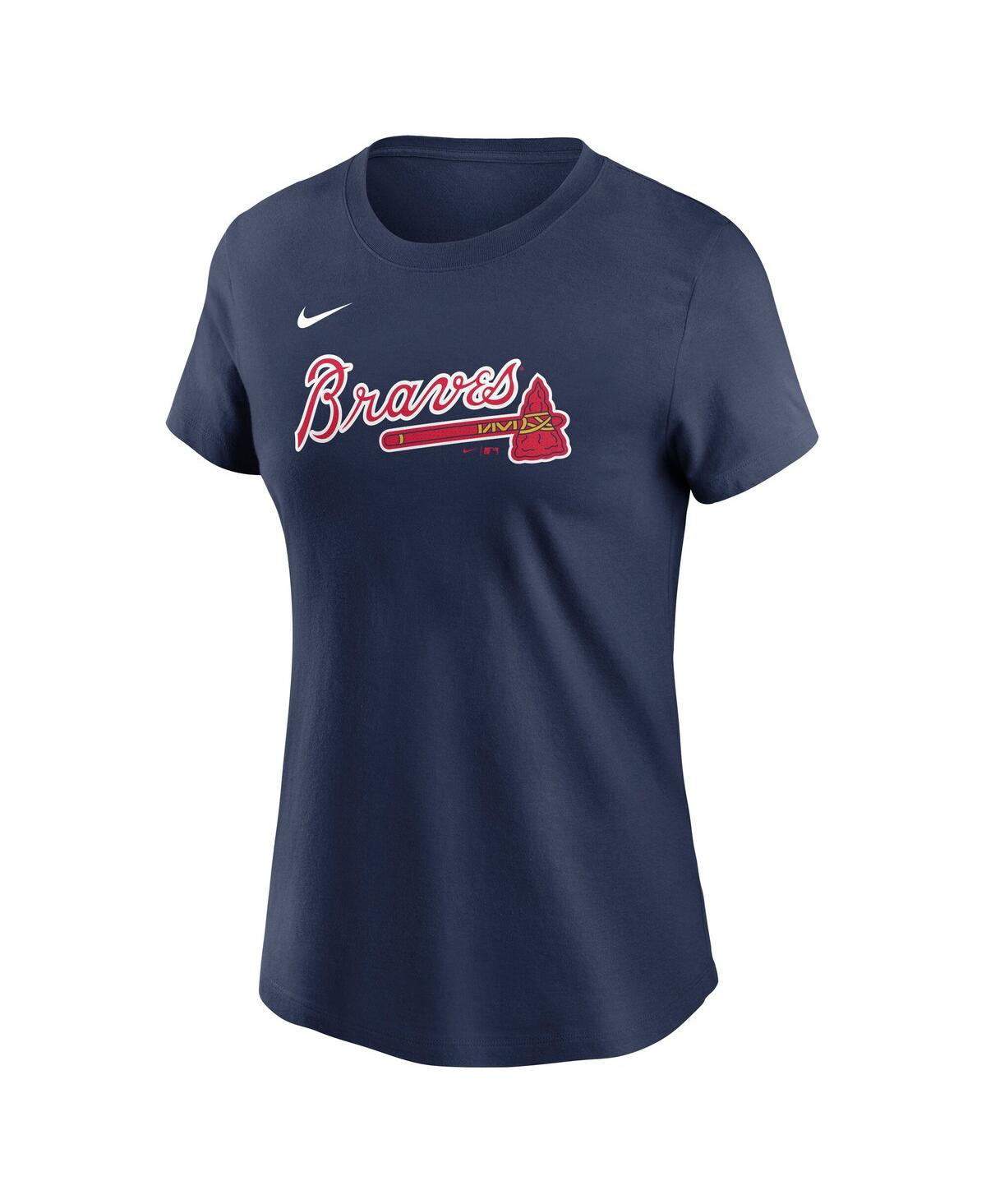 Nike Women's Ronald Acuna Jr. Navy Atlanta Braves Fuse Name Number T-shirt In Navy