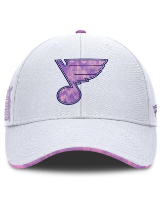 Men's White St. Louis Blues Authentic Pro Hockey Fights Cancer Adjustable Hat