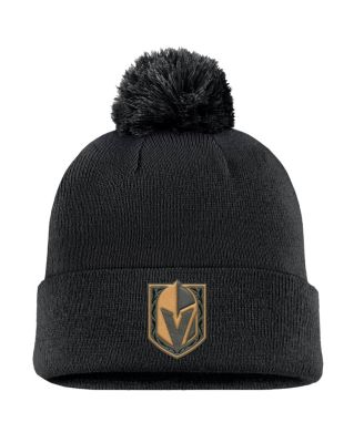 Men's Black Vegas Golden Knights Military Appreciation Cuffed with Pom Knit Hat