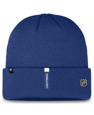 Мужская синяя вязаная шапка Fanatics Tampa Bay Lightning Authentic Pro с манжетами
