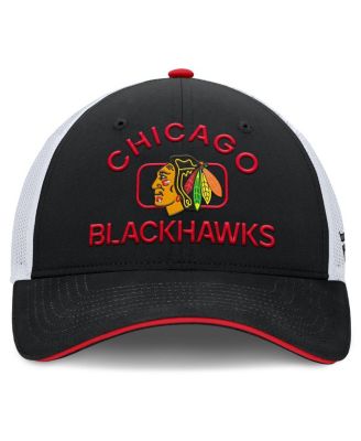 Men's Black/White Chicago Blackhawks Authentic Pro Rink Trucker Hat