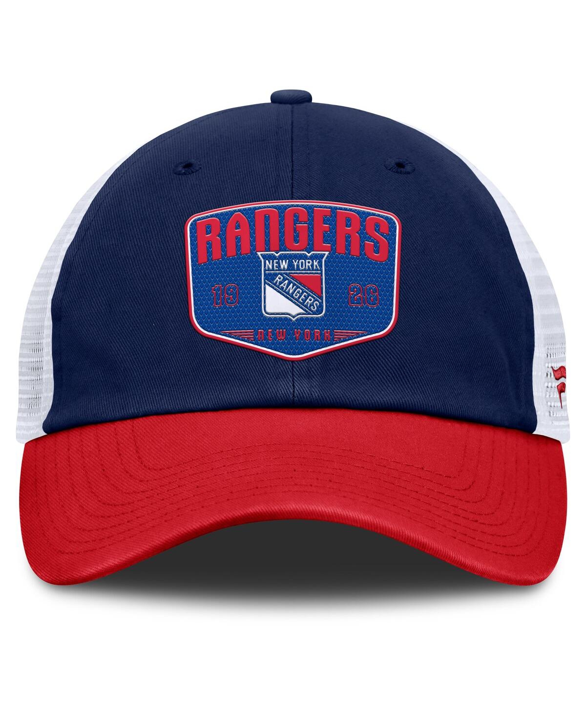 Fanatics Men's Blue New York Rangers Fundamental One-time Trucker Adjustable Hat In Blue