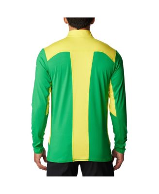 Мужская куртка Columbia зеленого цвета Oregon Ducks Tech Trail Omni-Shade с застежкой-молнией на четверть оборота