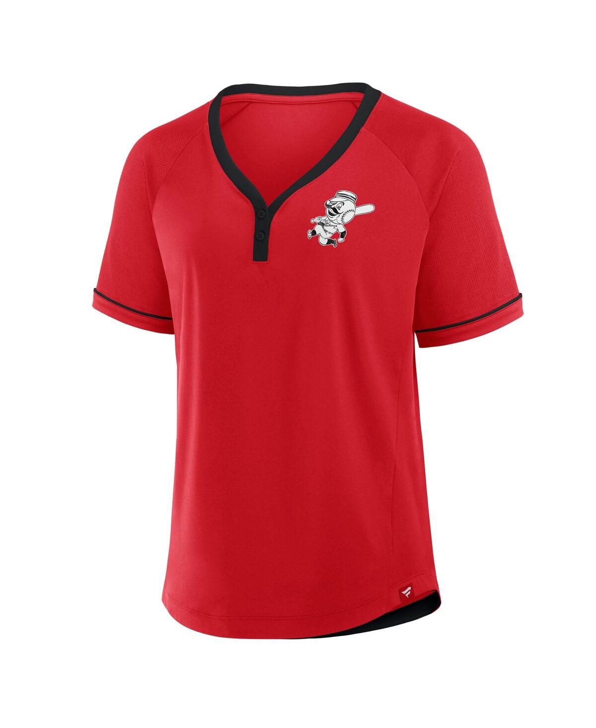 Fanatics Women's Red Cincinnati Reds Cooperstown Collection League Diva Raglan V-neck T-shirt In Red