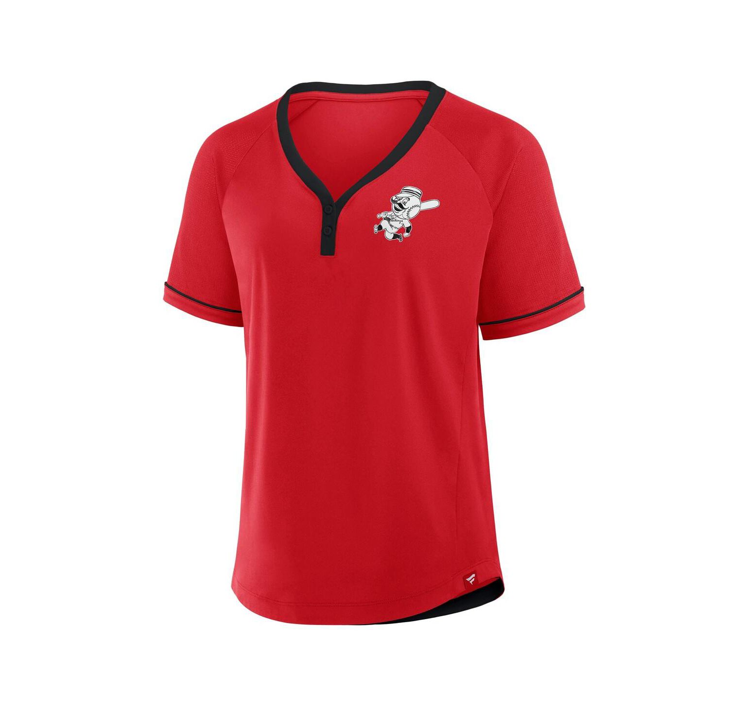 Women's Red Cincinnati Reds Cooperstown Collection League Diva Raglan V-Neck T-Shirt