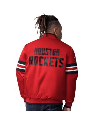 Мужская атласная куртка на молнии Houston Rockets Scout Varsity красного цвета для начинающих