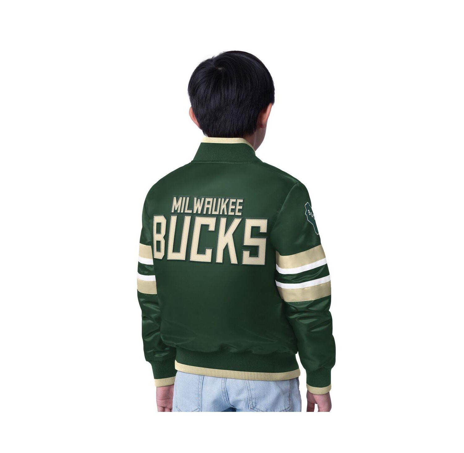 Big Boys and Girls Hunter Green Milwaukee Bucks Scout Varsity Full-Snap Jacket