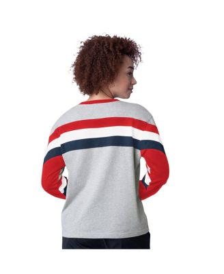 Модный топ с длинными рукавами из цветного блока Starter Women's Heather Grey Boston Red Sox Triple A