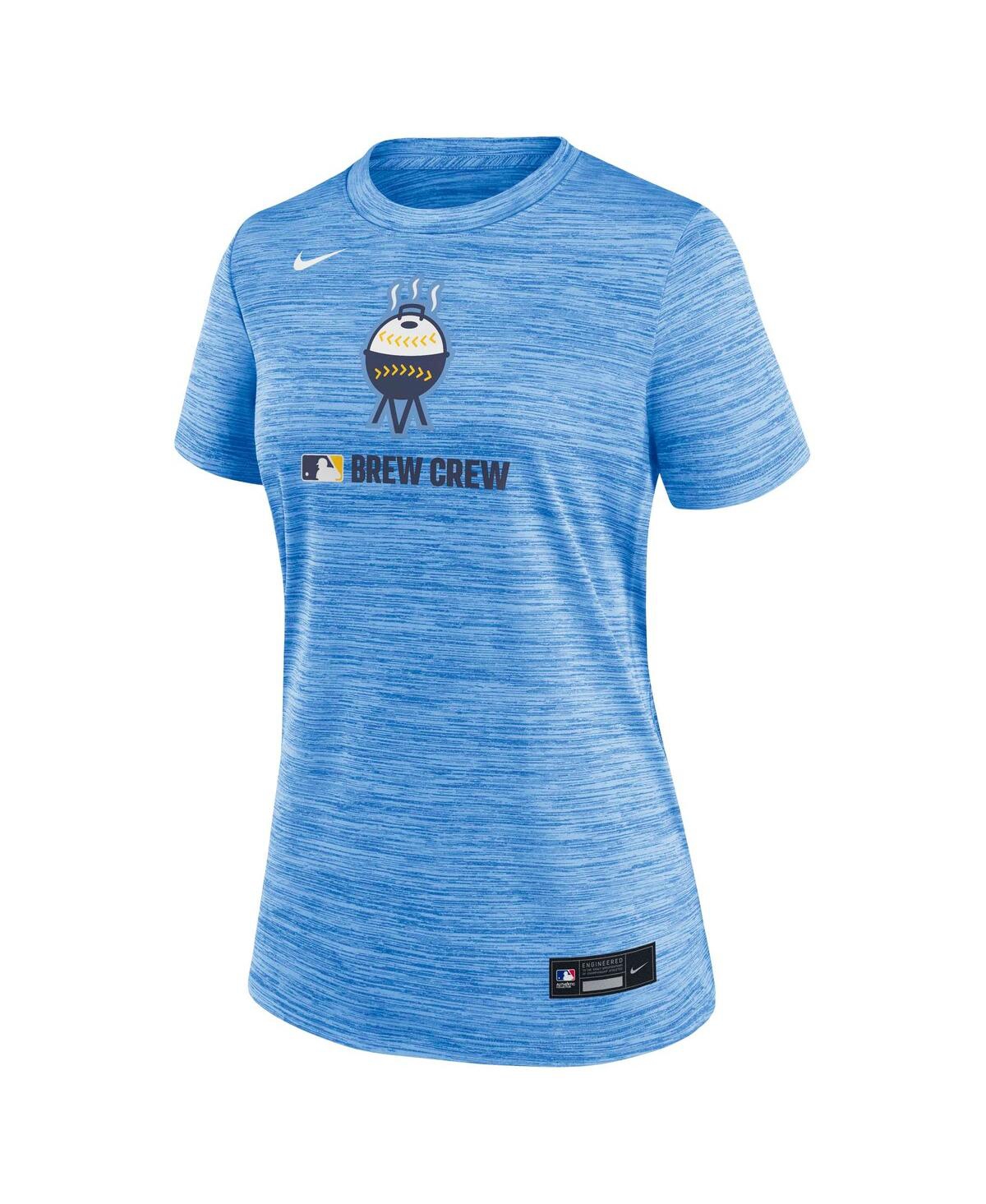 Nike Women's Powder Blue Milwaukee Brewers Authentic Collection City Connect Velocity Performance T-shirt In Powder Blue