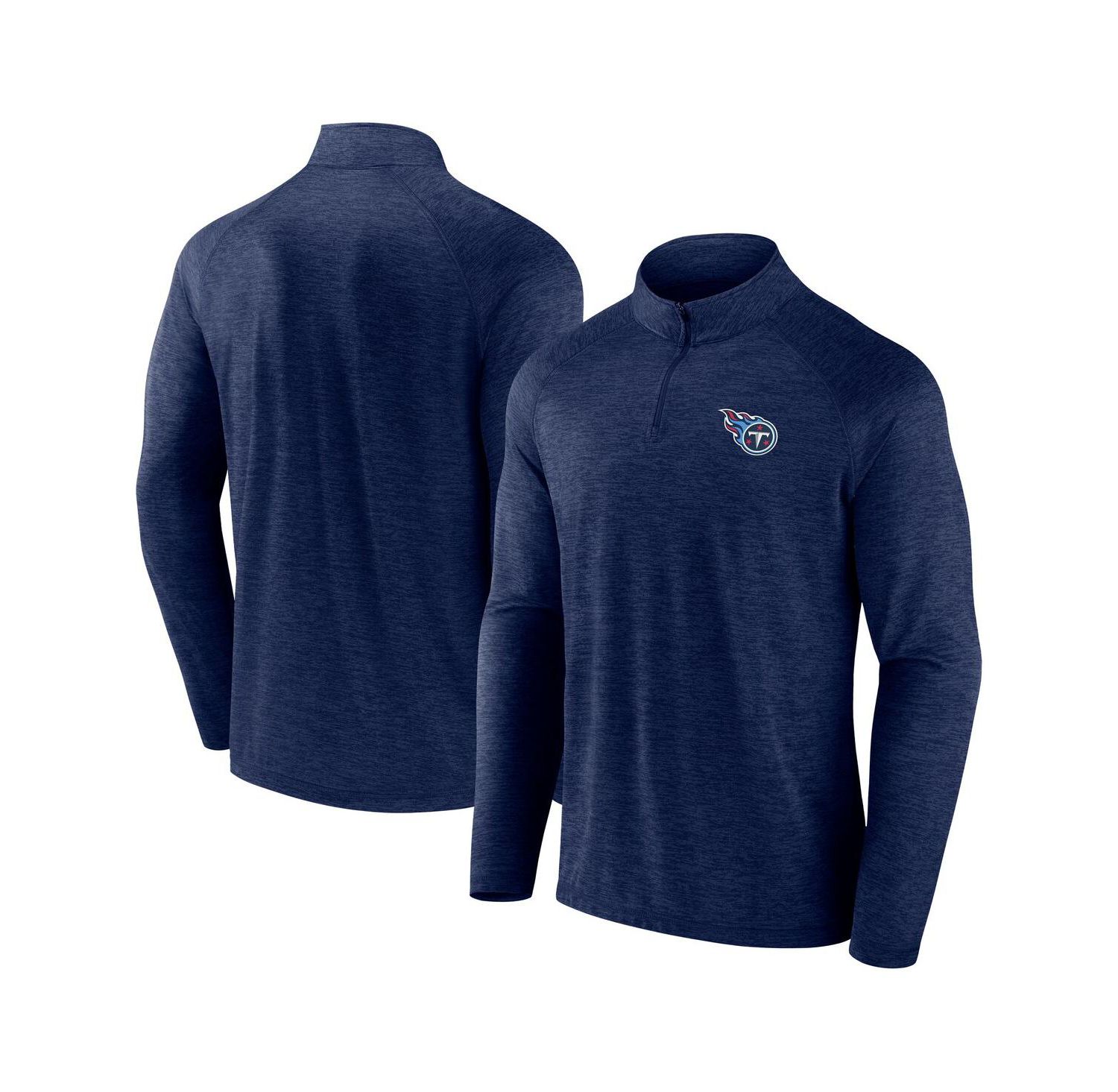 Men's Navy Tennessee Titans Head-to-Head Raglan Quarter-Zip Jacket