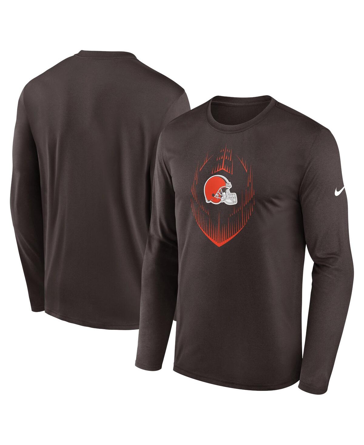 Nike Men's Brown Cleveland Browns Legend Icon Long Sleeve T-shirt In Brown