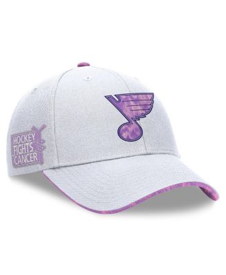 Men's White St. Louis Blues Authentic Pro Hockey Fights Cancer Adjustable Hat