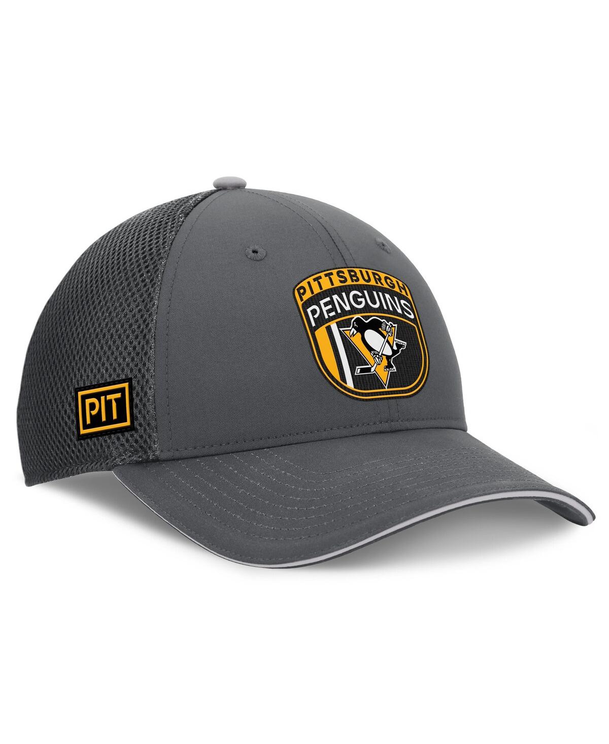 Fanatics Men's Gray Pittsburgh Penguins Authentic Pro Home Ice Trucker Adjustable Hat In Gray