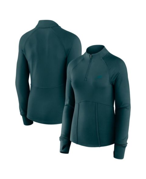 Женские куртки Fanatics Midnight Green Philadelphia Eagles Elements Quarter-Zip Jacket