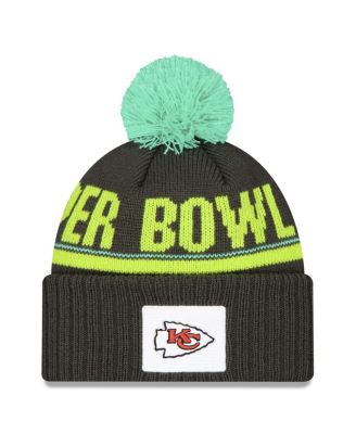 New Era - Men's Black Kansas City Chiefs Super Bowl LIX Cuffed Knit Hat with Pom