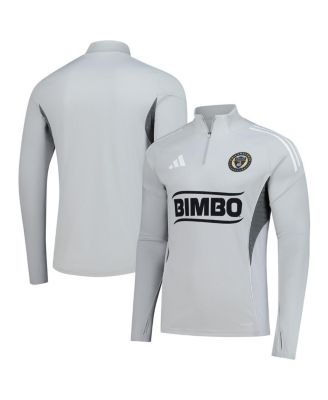 adidas - Men's Silver Philadelphia Union 2025 Quarter-Zip Long Sleeve Training Top