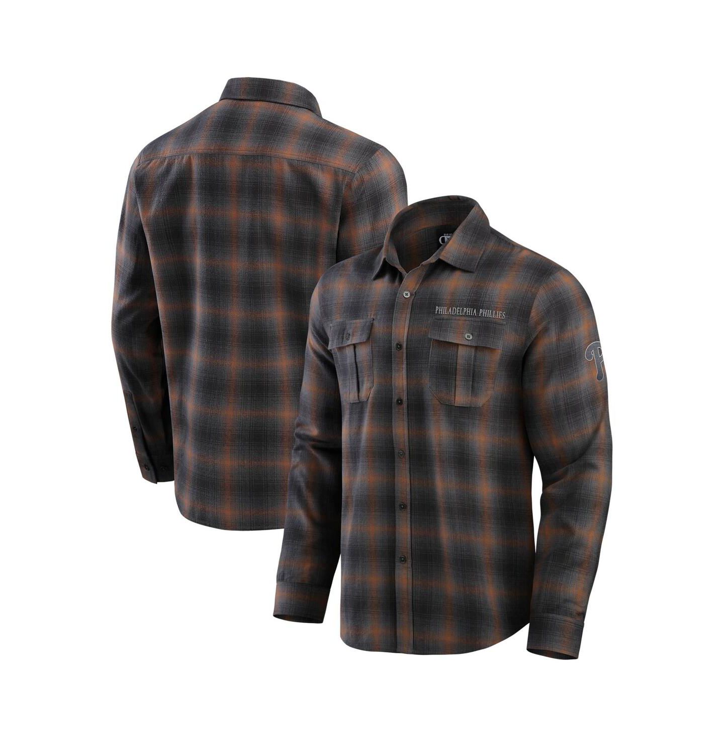 Мужская рубашка Fanatics Darius Rucker Collection by Tan Philadelphia Phillies Classic Flannel Long Sleeve Button-Up — фото 1