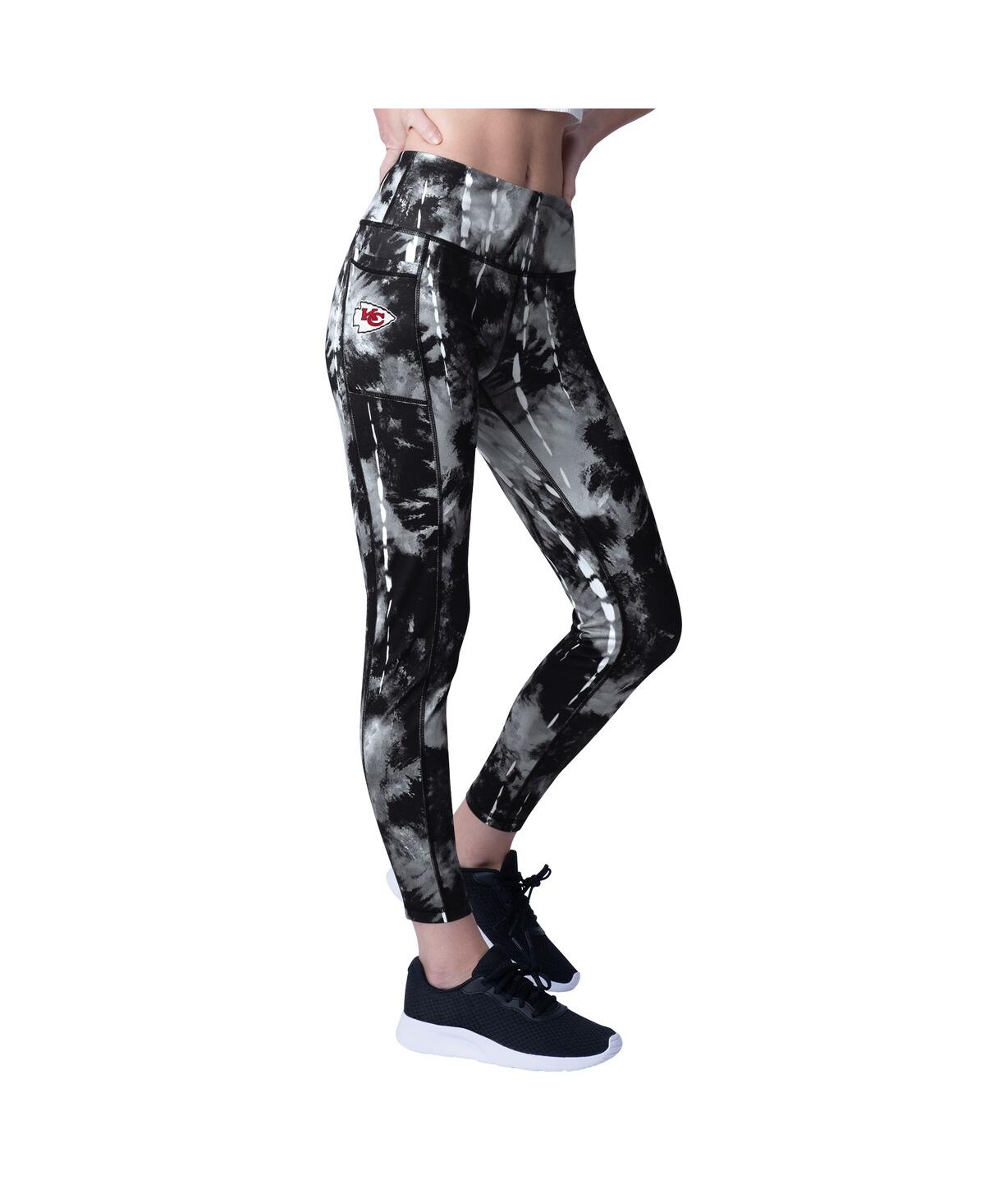 Women's Black Kansas City Chiefs Serena Tie-Dye Leggings - Black