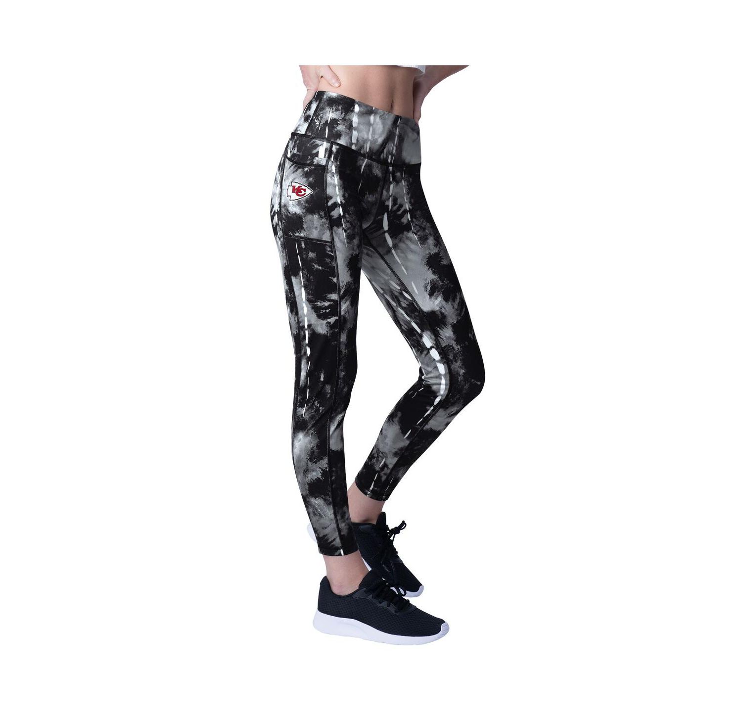 Women's Black Kansas City Chiefs Serena Tie-Dye Leggings