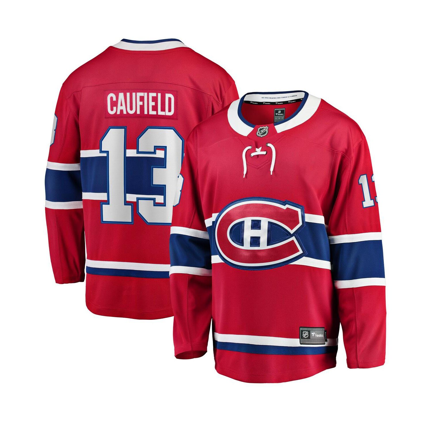 Men's Cole Caufield Red Montreal Canadiens Home Premier Breakaway Player Jersey