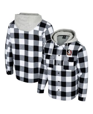 Colosseum - Men's Black/White Florida State Seminoles Buffalo Plaid Full-Zip Jacket