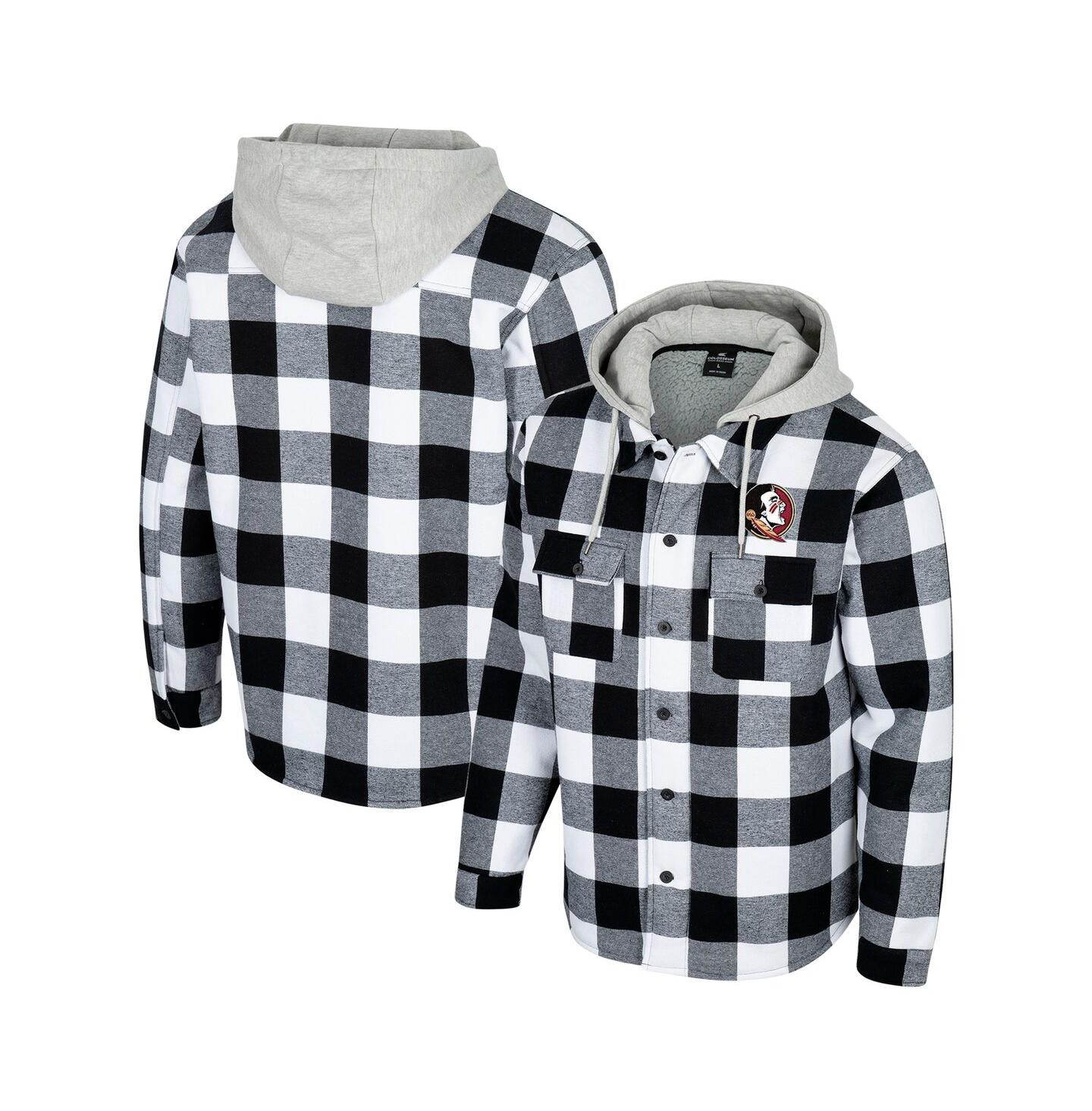 Мужская куртка Colosseum Black/White Florida State Seminoles Buffalo Plaid Full-Zip — фото 1